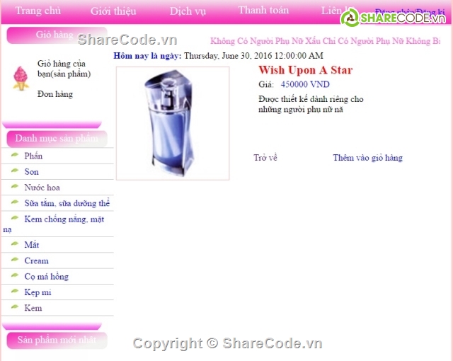 Shop my pham,website bán hàng,website thương mại điện tử,đồ án asp.net,web bán mỹ phẩm