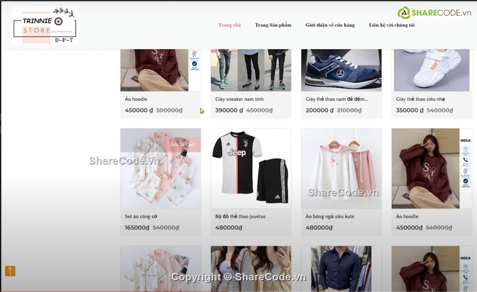đầy đủ chức năng,shop online,Web shop online
