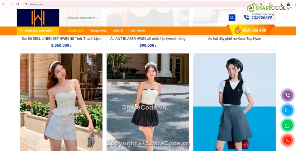 shop thời trang,Web thời trang,website bán hàng,web bán quần áo