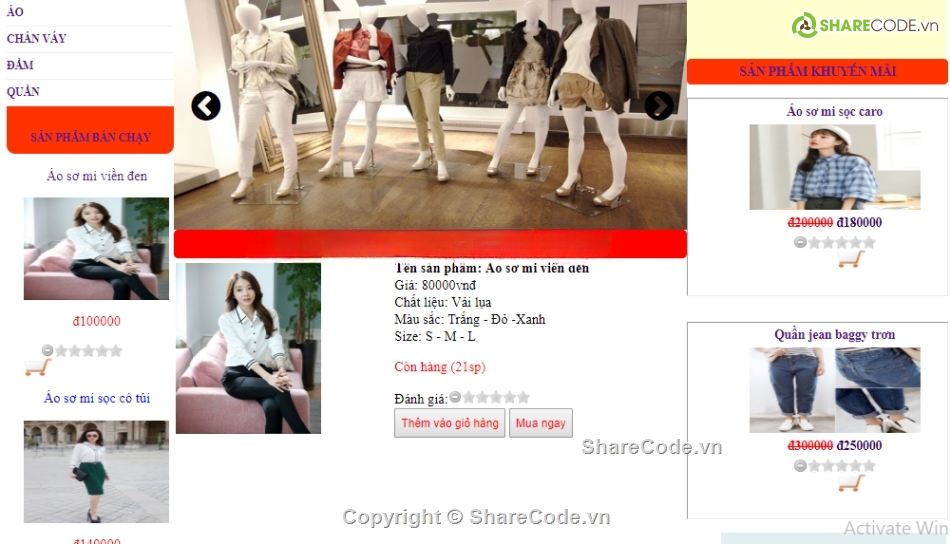 php thuần,full báo cáo,website thời trang