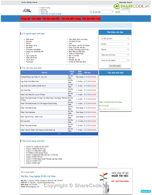 Tìm việc làm,Website giới thiệu,Quản lý việc làm,Tìm việc làm C#,website giới thiệu việc làm,web tìm việc