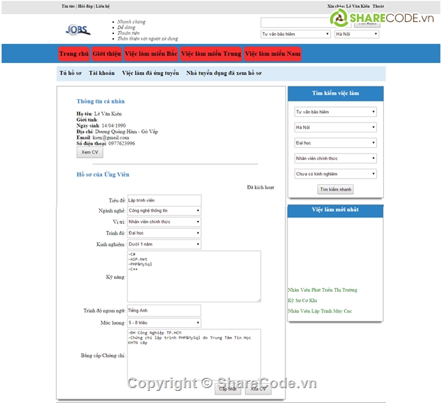 Tìm việc làm,Website giới thiệu,Quản lý việc làm,Tìm việc làm C#,website giới thiệu việc làm,web tìm việc