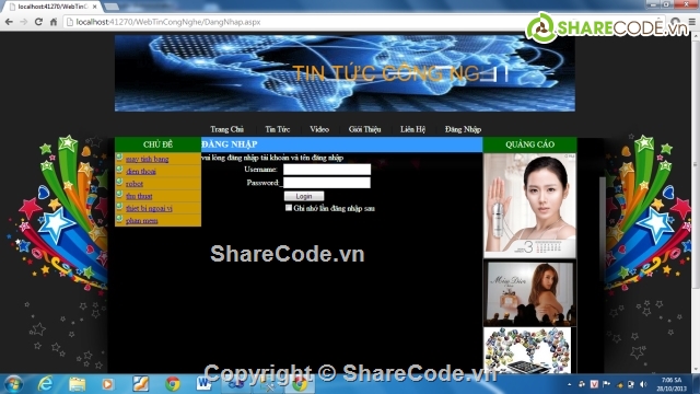 website tin tức,full báo cáo và slide,database sql,source code website tin tức,website tin tức linq one layer,website tin tức cơ bản nhất