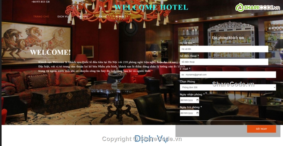 Website giới thiệu,Website giới thiệu khách sạn,Website khách sạn