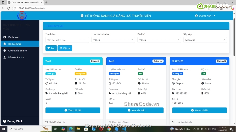 Website quản lý,quản lý nhân sự,website trắc nghiệm,quản lý bài kiểm tra,quản lý nhân lực
