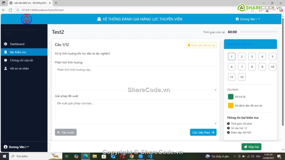 Website quản lý,quản lý nhân sự,website trắc nghiệm,quản lý bài kiểm tra,quản lý nhân lực