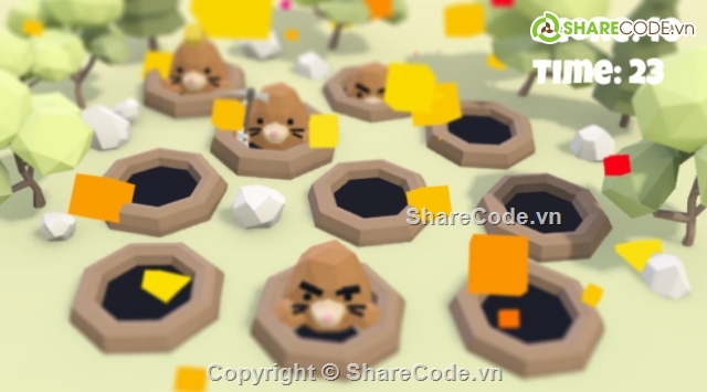 game puzzle,package unity,sourse code unity,Whack a Mole,game đập chuột,game đập thỏ