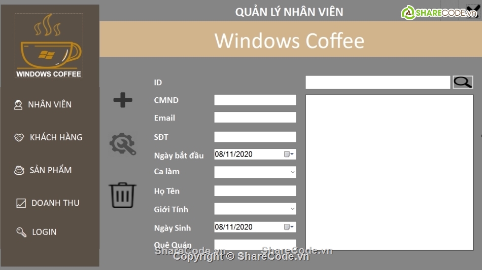 quan ly cafe,management coffee,quản lý quán cafe,Windows form cafe manager,quan ly coffee