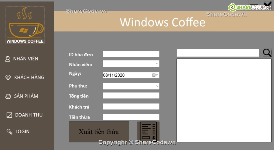 quan ly cafe,management coffee,quản lý quán cafe,Windows form cafe manager,quan ly coffee