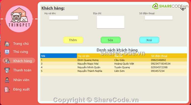 Code phần mềm quản lý,thú cưng,phần mềm quản lý,code quản lý cửa hàng,C# quản lý cửa hàng thú cưng