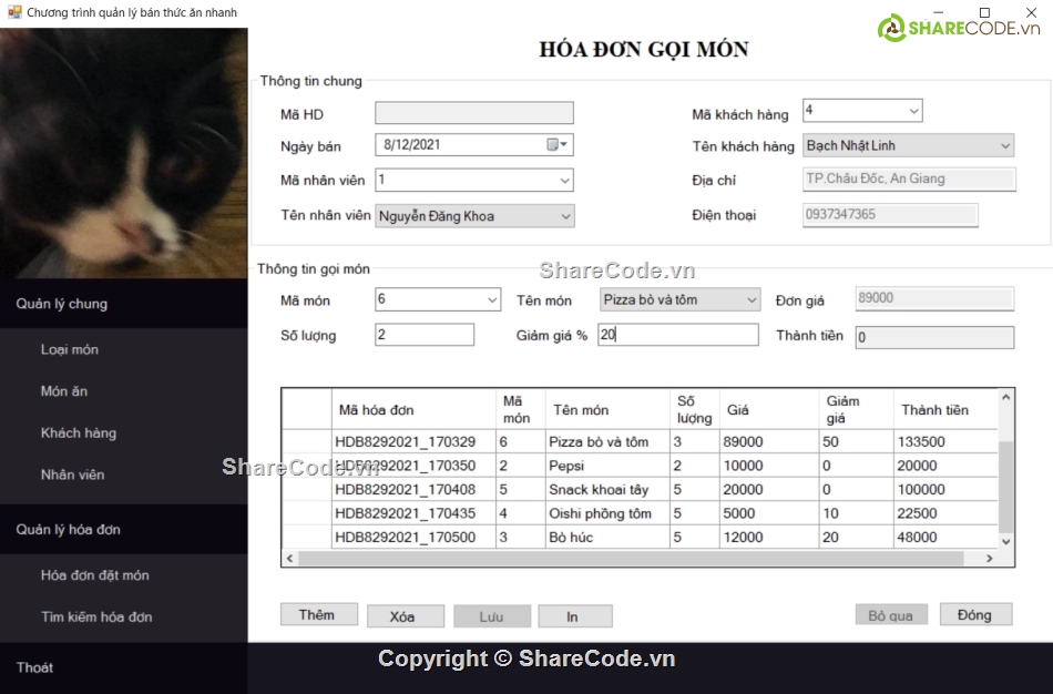 Code C# quản lý thức ăn,Code C# phần mềm bán hàng,C# quản lý món ăn,C# quản lý bán thức ăn