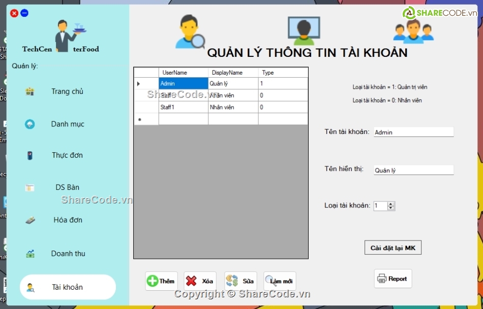 Quản lý quán ăn C#,quản lý quán ăn,SQL Server,Winform C#,ứng dụng quán ăn,phần mềm quán lý quán ăn