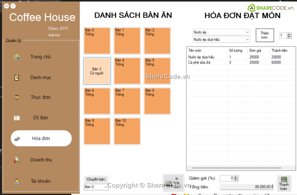 Code cafe SQL Server,code c# quản lý quán cafe,quản lý cafe winform c#,quản lý quán cà phê c#,winform quán cà phê,c# quản lý quán cafe