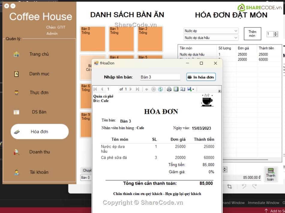 Code cafe SQL Server,code c# quản lý quán cafe,quản lý cafe winform c#,quản lý quán cà phê c#,winform quán cà phê,c# quản lý quán cafe