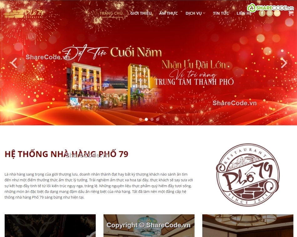 website đẹp,website nhà hàng,quán ăn