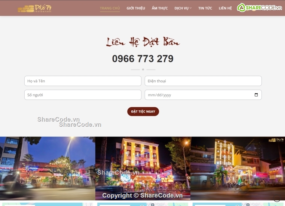 website đẹp,website nhà hàng,quán ăn