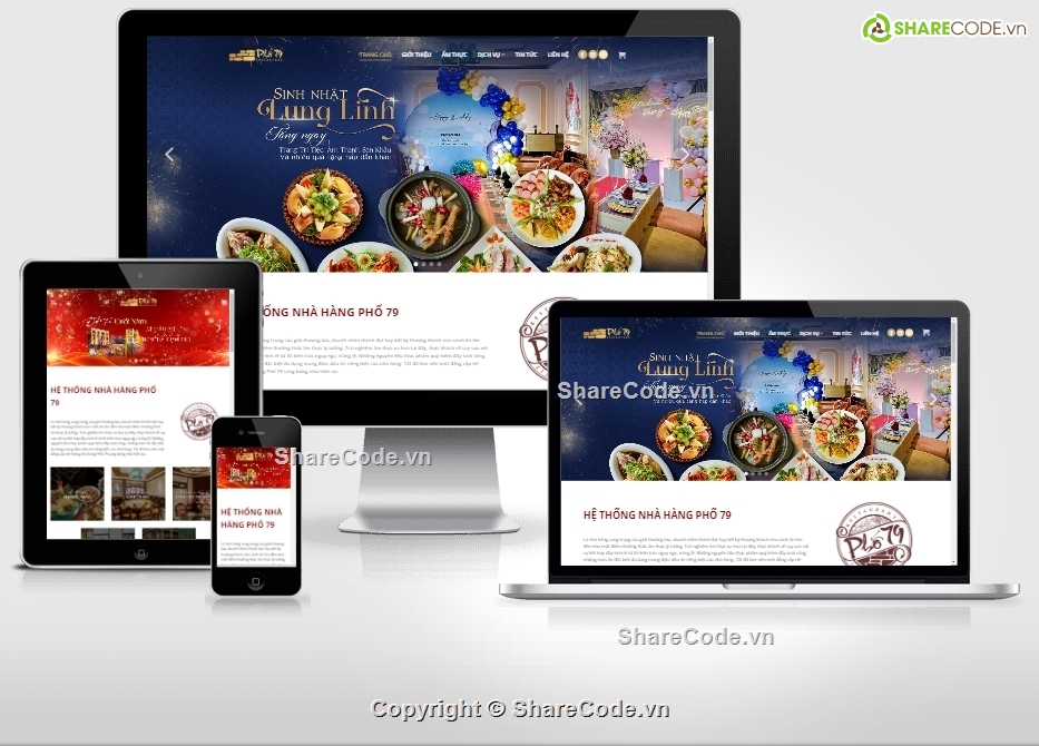 website đẹp,website nhà hàng,quán ăn