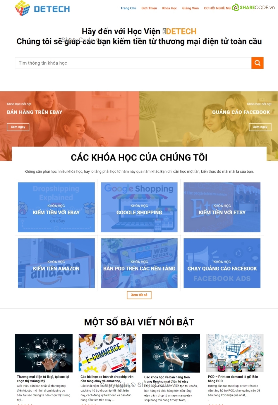 website giới thiệu khóa học,Web giới thiệu,website chia sẻ khóa học,Theme khóa học,Theme chia sẻ khóa học