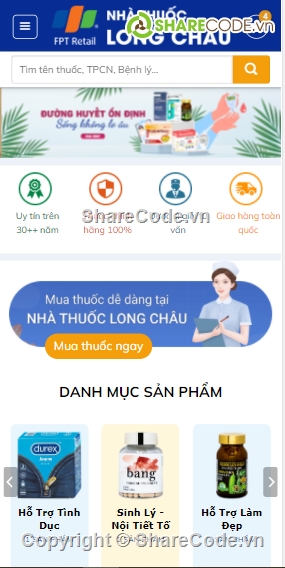 web bán thuốc,web bán thực phẩm chức năng,website nhà thuốc