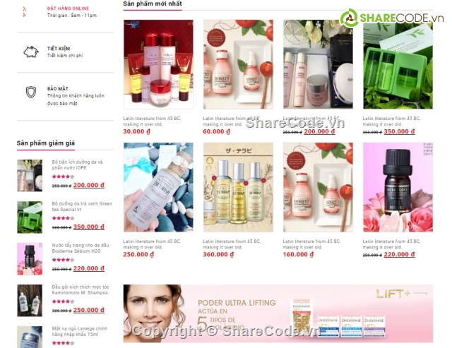 shop mỹ phẩm,online shopping,web shop thời trang,web wordpress,web mỹ phẩm,website mỹ phẩm