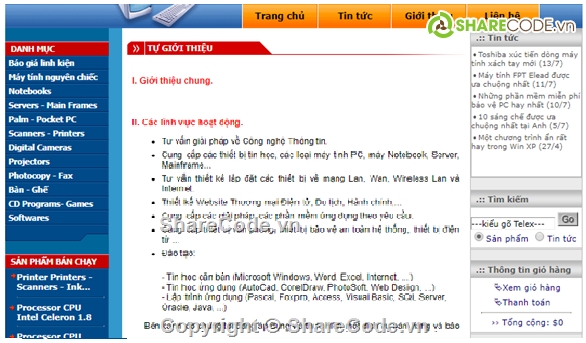 website bán máy tính,bán website,web linh kiện  máy tính,web bán linh kiện