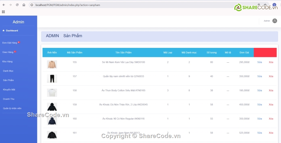 code quản lý,website bán hàng,web thời trang,website quản lý,code php,đồ án