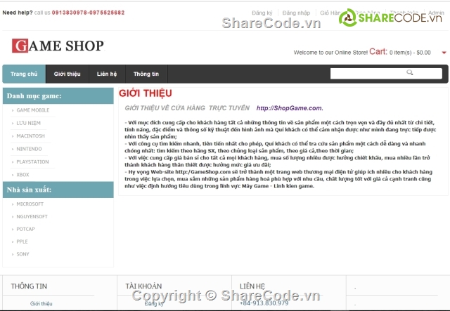 web tin tức,web shop game,Web tin tức game,Web giới thiệu game