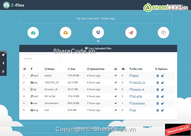 truyền file,sharefile,Zfile,upload file,ứng dụng lưu trữ file