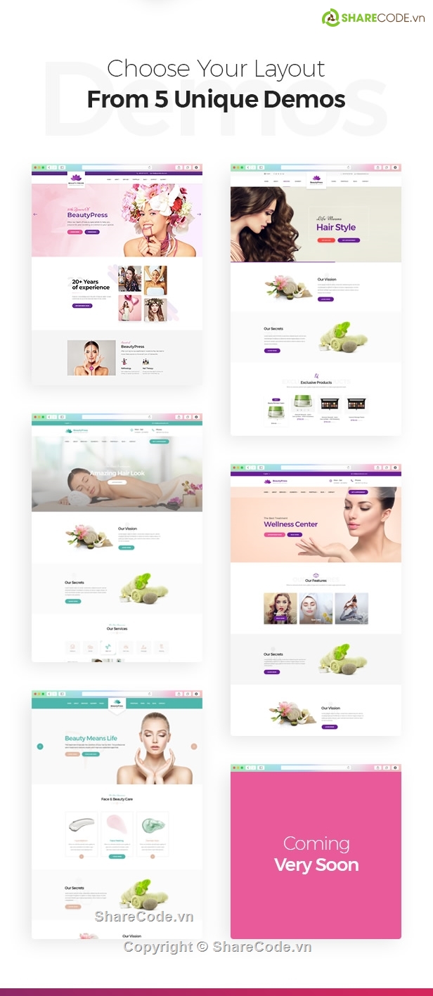 theme wordpress,theme spa,theme làm đẹp,BeautyPress,Spa WordPress Theme