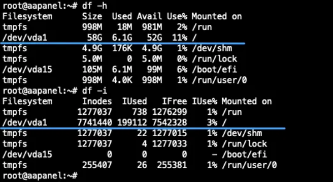 full disk, website, aaPanel