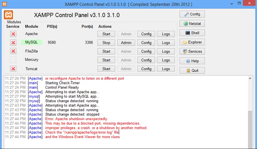 XAMPP, Apache, Lỗi Apache, Khắc Phục Lỗi, Hướng Dẫn XAMPP, Web Server, Fix Error, Lập Trình Web