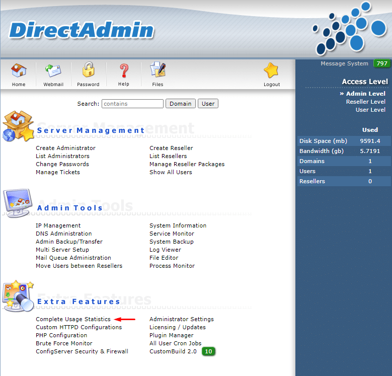 DirectAdmin , SSH, Linux