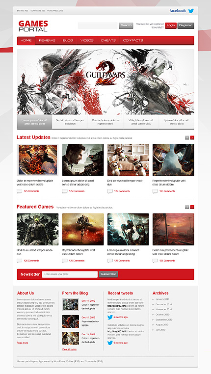 WordPress Themes, website template, template tips, video game, wordpress