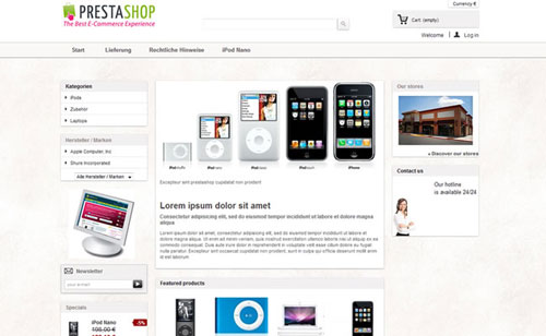 prestashop, prestashop them, website template, template, free prestashop