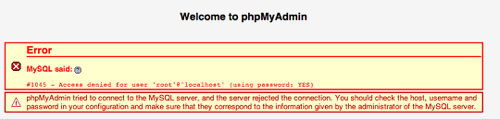 #1045, error, phpmyadmin, bẩy lỗi, khắc phục lỗi #1045