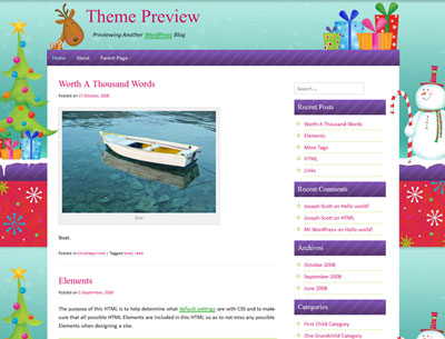 Christmas, Free web template, Giáng sinh, noel, web template, WordPress Themes