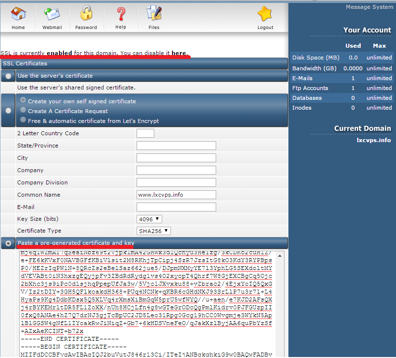 cài đặt SSL, hướng dẫn cài đặt SSL, SSL trên Directadmin, Sharecode,vn