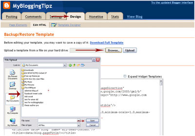 backup, blogger template, blogspot tips, restore, thu thuat blogspot