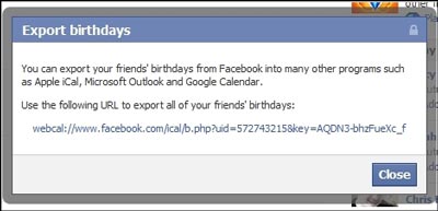 thu thuat facebook, facebook, birthdays, save as birthdays, facebook tips