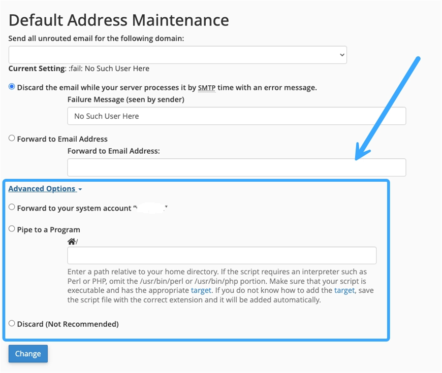 Tin tức công nghệ, cPanel, Default Address