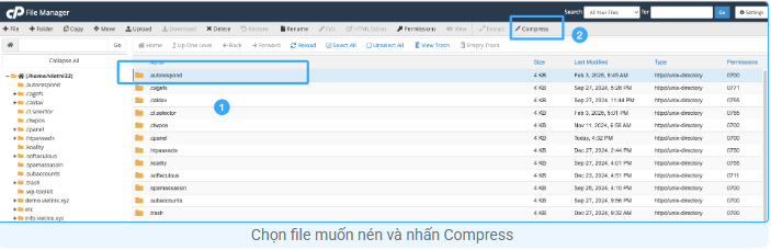 Hướng dẫn nén và giải nén file trên hosting cPanel đơn giản, nhanh chóng Cpanel, hosting, nén zip