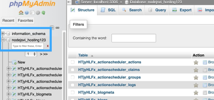 phpmyadmin, mysql, sql