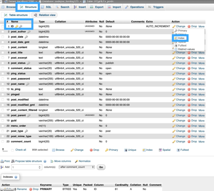 phpmyadmin, mysql, sql