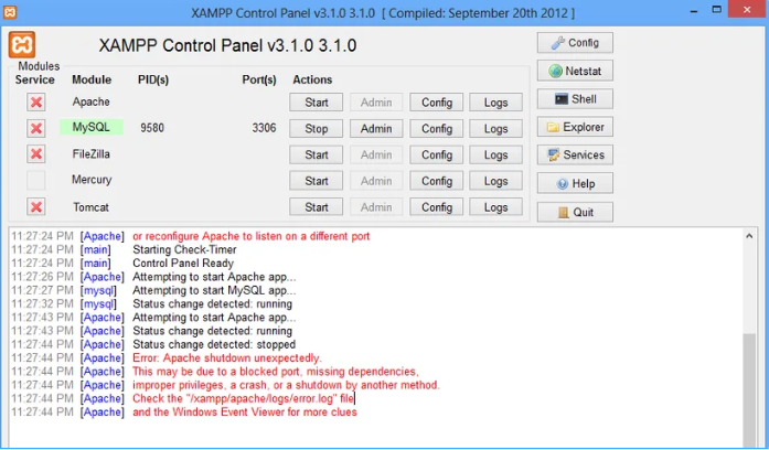 Apache, xampp, phpMyAdmin 