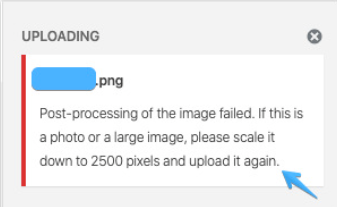 Post-processing of the image failed, WordPress