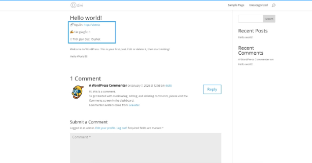Post meta, WordPress, post meta trong WordPress