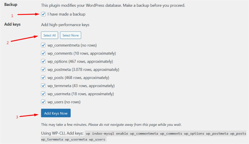Tăng tốc WordPress bằng plugin Index WP MySQL for Speed WordPress, database WordPres, SQL