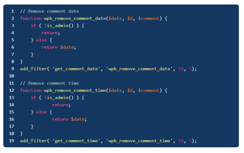 xóa ngày và giờ khỏi bình luận, Cách xóa ngày và giờ khỏi bình luận, xóa ngày và giờ khỏi bình luận WordPress