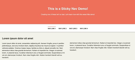 jQuery, menu, sticky navigation, javascript, html, javascript tips