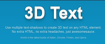 3d text, chu 3D, chữ tỏa sáng, css tips, css3, text effects, thu thuat css